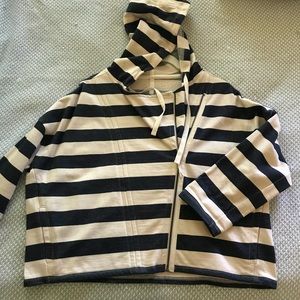 Loft Jacket Hoodie Size XS Navy and White